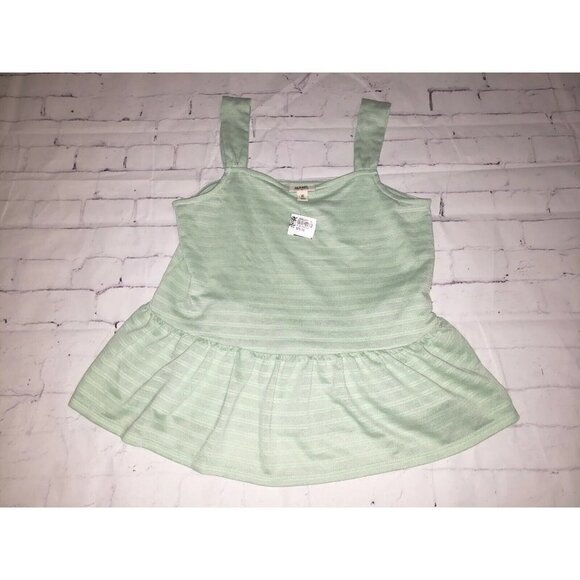 Nwt A.N.A Green Ruffle Stripe Tank Top - Picture 1 of 5